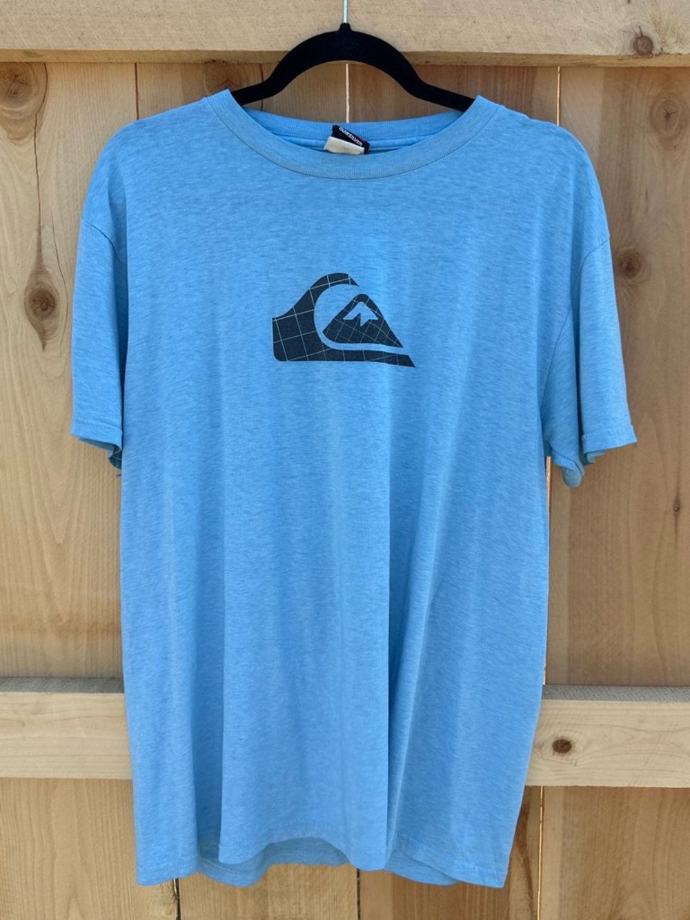 Y2K Quiksilver Light Blue Logo Tee with Red Tag